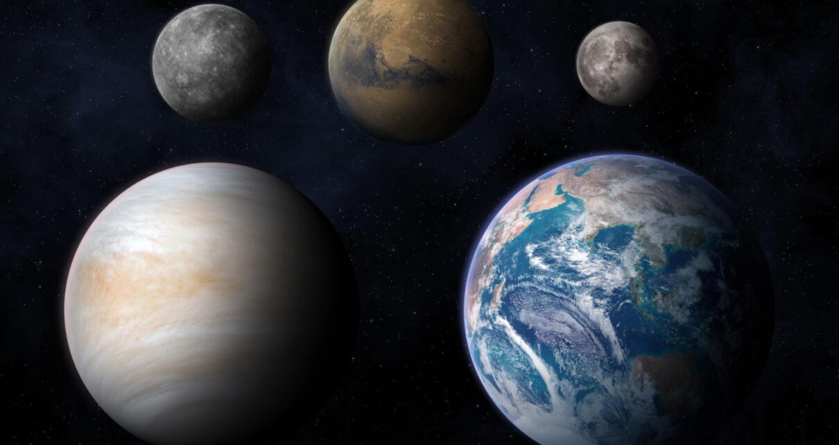 Venüs ile Dünya'nın boyut ve yapı bakımından karşılaştırmasını gösteren uzay görseli